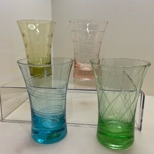 Mikasa Cheers Colorful Shot Glasses Set of 4 Novelty Barware Unique Design